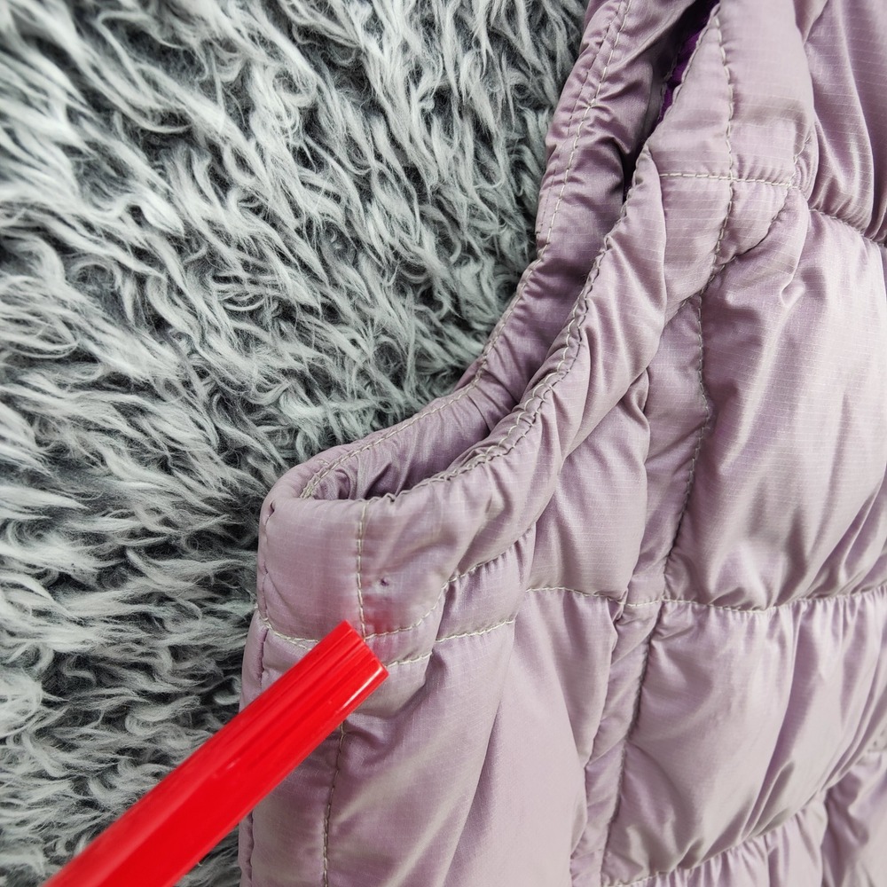 Eddie Bauer Womens Gorpcore Quilted Outdoor Down Puffer Vest M Lavender Hood - Picture 8 of 16